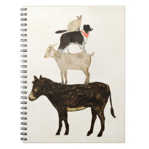 Cuaderno Barnyard Buds: burro, cabra, perro, gato