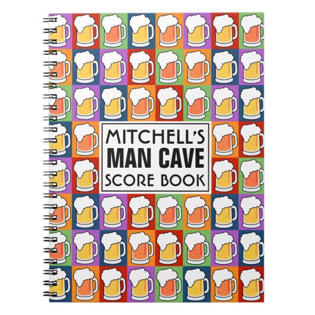 Cuaderno Barra de BEER Pop Art personalizado de texto bloc  (Frente)