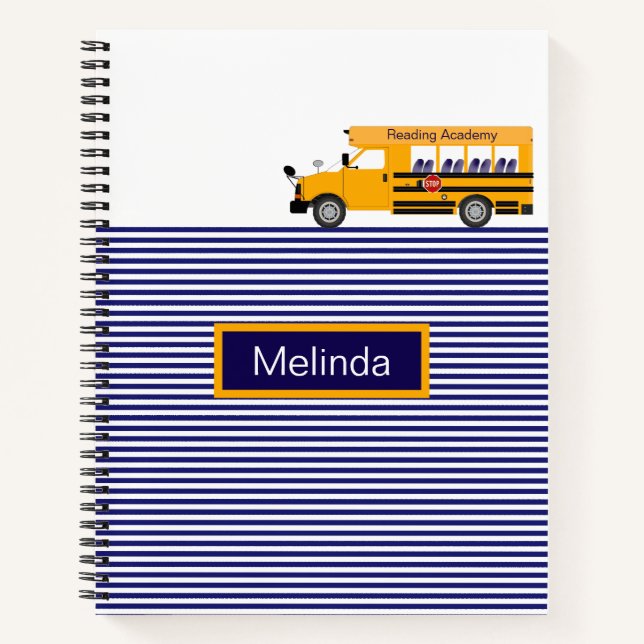 Cuaderno Barras de autobús escolar Diseño Personalizado Blo (Anverso)