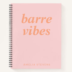 Cuaderno Barre Vibes Naranja rosa bailarina de ballet perso