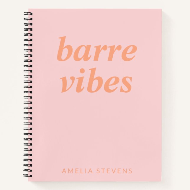 Cuaderno Barre Vibes Naranja rosa bailarina de ballet perso (Anverso)