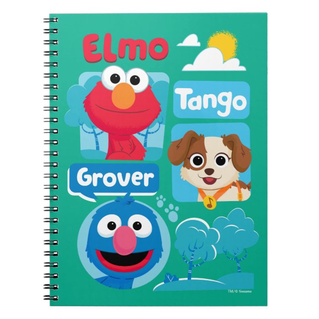 Cuaderno Barrio Sésamo | Gráfico Elmo, Tango y Grover Park (Frente)