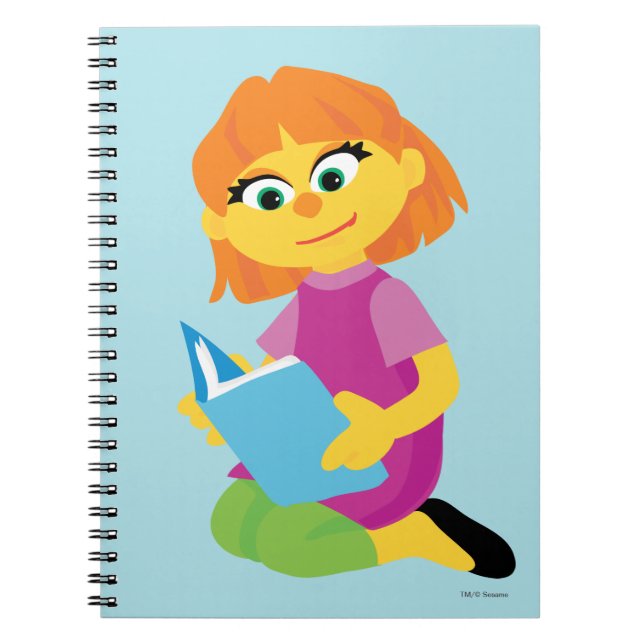 Cuaderno Barrio Sésamo | Julia leyendo un libro (Frente)
