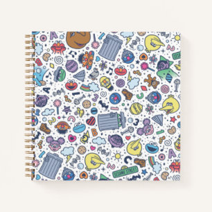 Cuaderno Barrio Sésamo   Patrón de Doodle de Sesame Pals