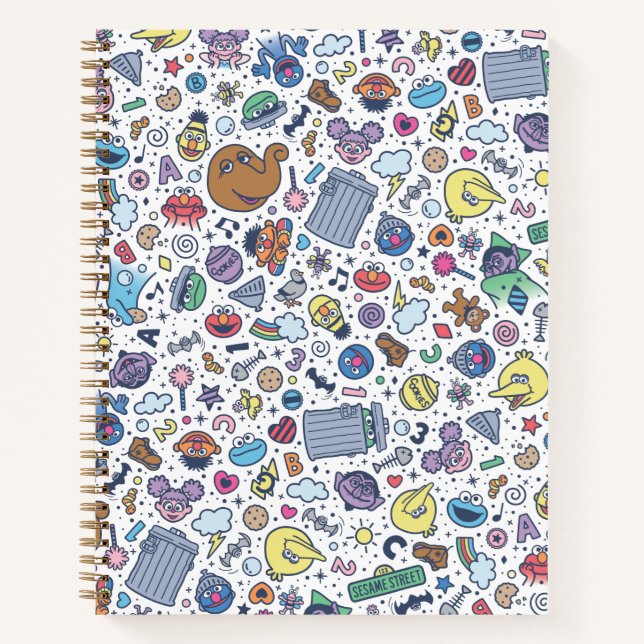 Cuaderno Barrio Sésamo | Patrón de Doodle de Sesame Pals