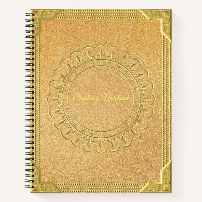 Cuaderno Barroco del Personalizable Dorado (Anverso)