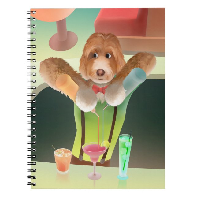 Cuaderno Bartending Dog in Retro Bar (Frente)
