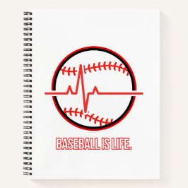 Cuaderno Baseball is Life Heartbeat Pulse Graphic