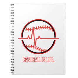 Cuaderno Baseball is Life Heartbeat Pulse Graphic