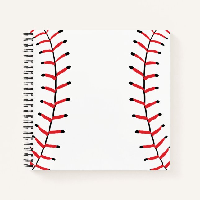 Cuaderno Baseball Seams Deportes Estilo Béisbol Tema (Anverso)