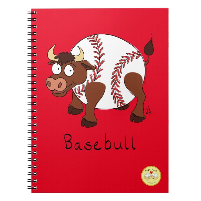 Cuaderno Basebull Funny Béisbol Bull Notebook (Frente)