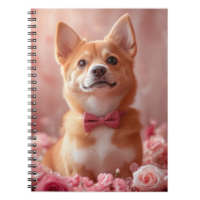 Cuaderno Basenji con Rosas - Día de San Valentín (Frente)