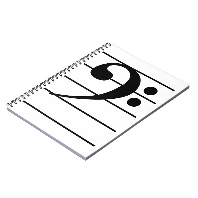 Cuaderno Bass Clef sobre el personal (Lado Izquierdo)