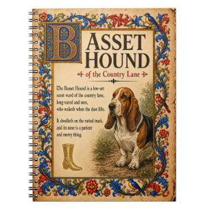 Cuaderno Basset Hound, Arte de Bestiario Medieval