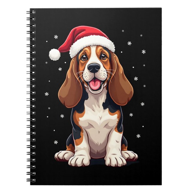 Cuaderno Basset Hound Christmas Tank Top (Frente)