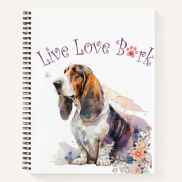 Cuaderno Basset Hound Dog Mom Floral