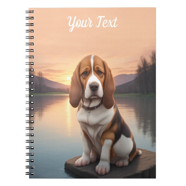 Cuaderno Basset Hound junto al lago (Frente)