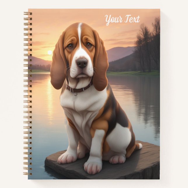 Cuaderno Basset Hound junto al lago (Anverso)