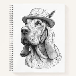 Cuaderno Basset Hound Marble Statue Antique Style Notebook