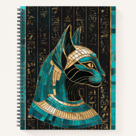 Cuaderno Bastet de diosa gata egipcia -arte mosaico