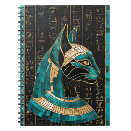 Cuaderno Bastet de diosa gata egipcia -arte mosaico