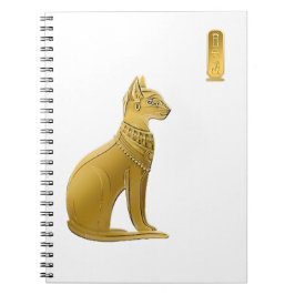 Cuaderno Bastet dorado - Gato Diosa Egipcia de Protección