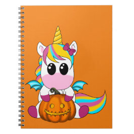 Cuaderno Bat unicorn con calabaza de Halloween