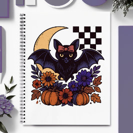Cuaderno Batalla de Halloween Retro Con Estética Gótica De 