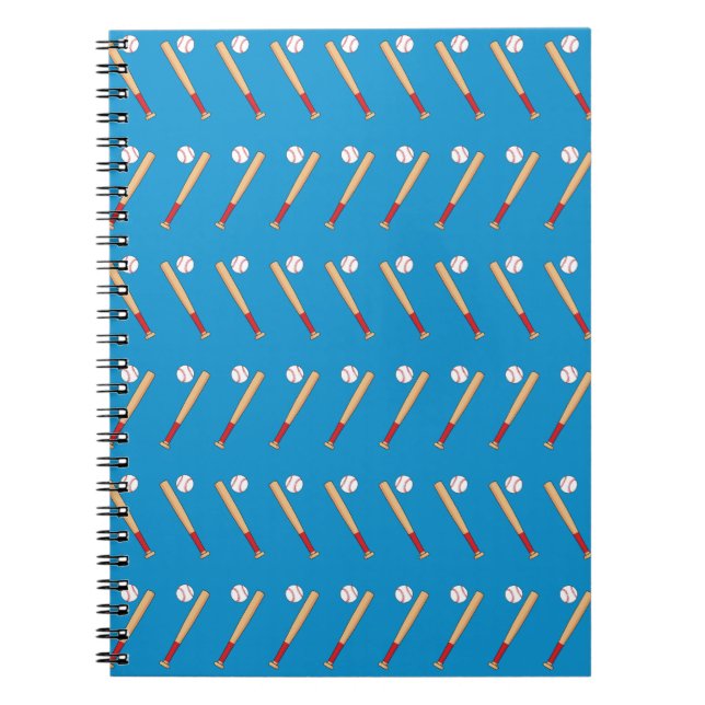 Cuaderno Bate de béisbol con patrón de bola (Frente)