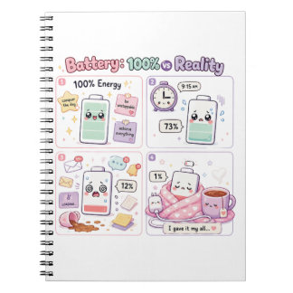 Cuaderno Batería 100% vs Realidad Divertida Batería Baja Ka