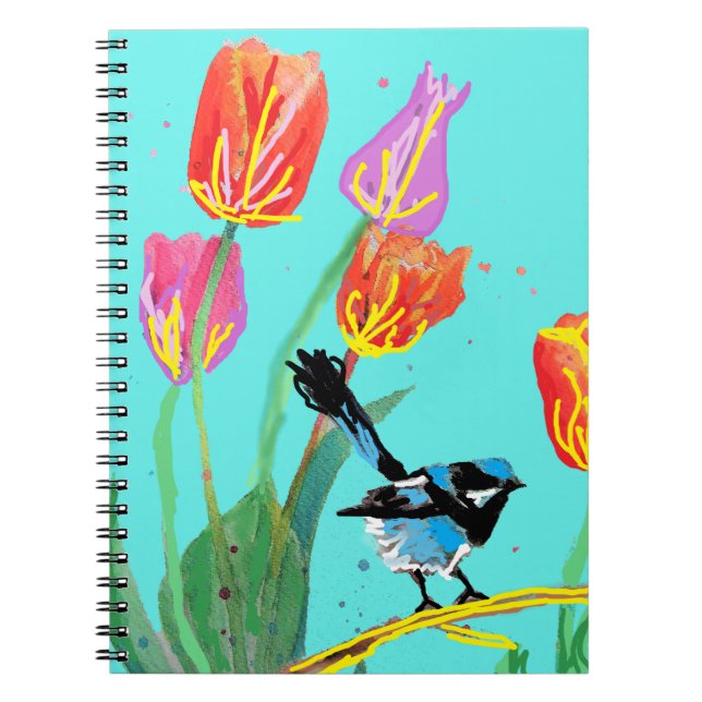 Cuaderno Baterías australianas extrañas de Blue Wren (Frente)