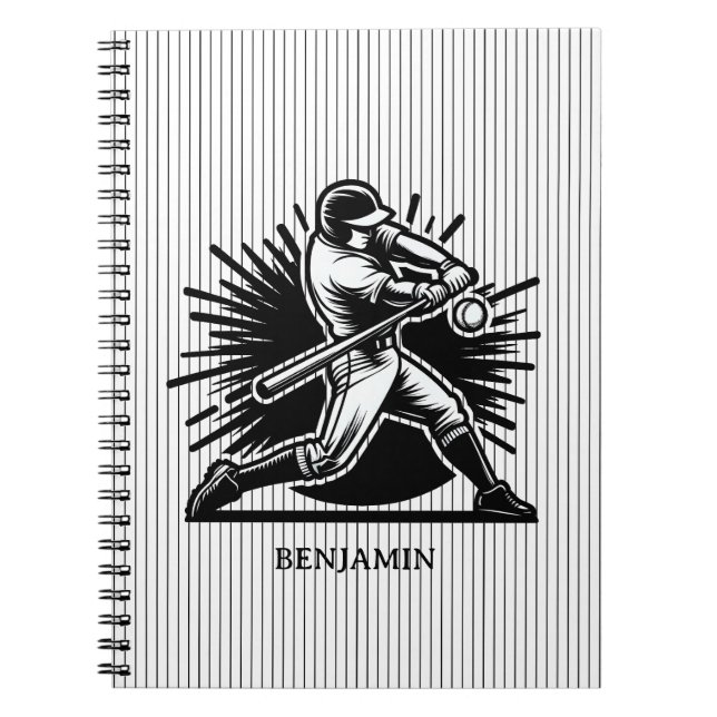 Cuaderno Baterías de béisbol personalizadas (Frente)
