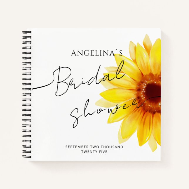 Cuaderno Baterías para la ducha Bridal de diseño moderno. (Anverso)