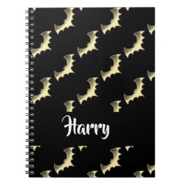 Cuaderno Bates de oro sobre negro