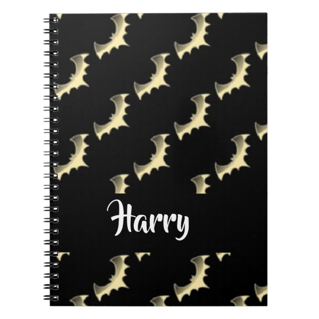 Cuaderno Bates de oro sobre negro (Frente)