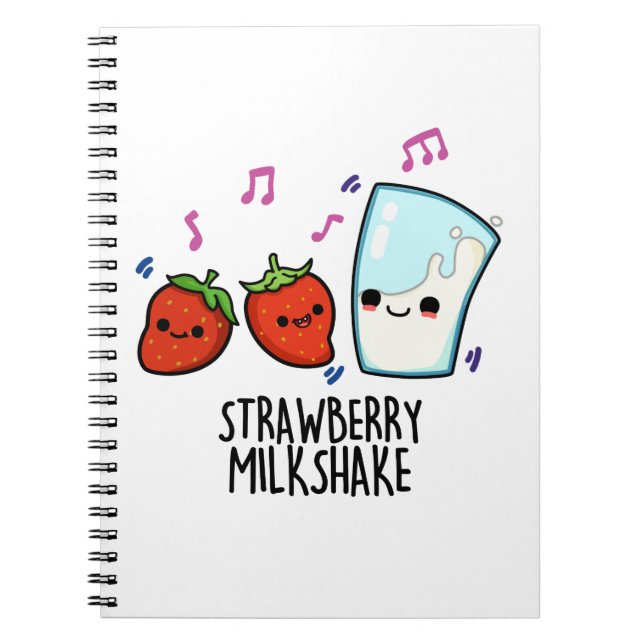 Cuaderno Batido de Fresa Funny Food Pun  (Frente)