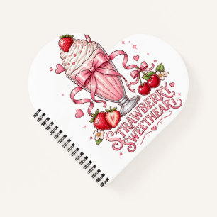 Cuaderno Batido de Fresa Rosado Postre Adorable