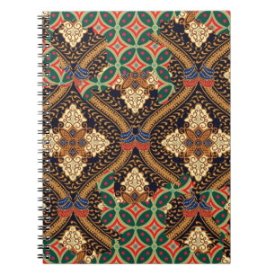 Cuaderno Batik indonesio basado en plantas: Patrones distin