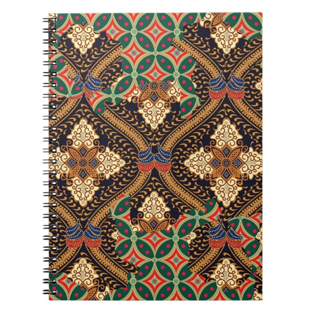 Cuaderno Batik indonesio basado en plantas: Patrones distin (Frente)