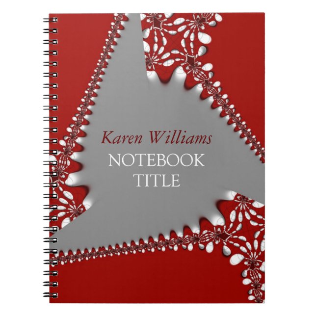 Cuaderno Batik Red Silver Resumen Batik Bloc de notas (Frente)