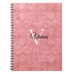 Cuaderno Batik rosa Ruddy con monograma y nombre