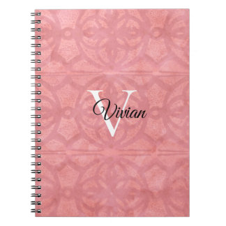 Cuaderno Batik rosa Ruddy con monograma y nombre