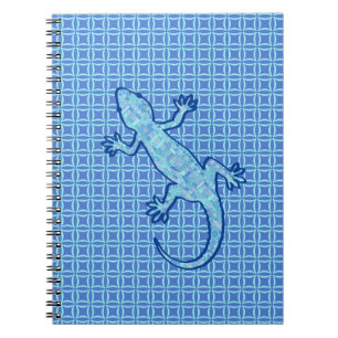 Cuaderno batik tribal Gecko - azul denim suave
