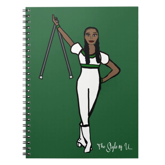 Cuaderno Batión Twirler Énfasis Verde Blanco B (Frente)