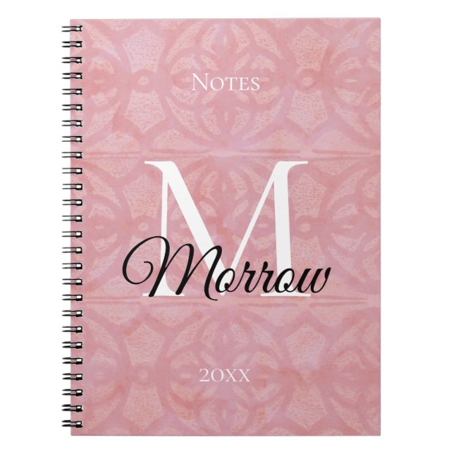 Cuaderno Batita rosa con flores de cerezo y año (Frente)