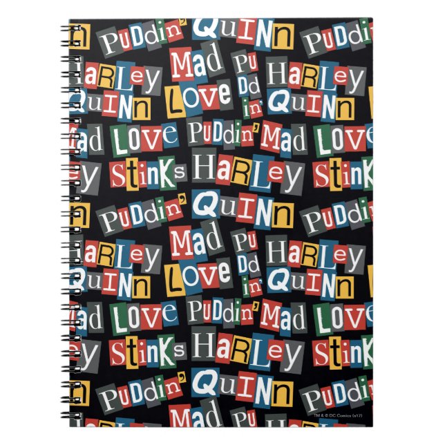Cuaderno Batman | Patrón de estilo de nota de Harley Quinn (Frente)