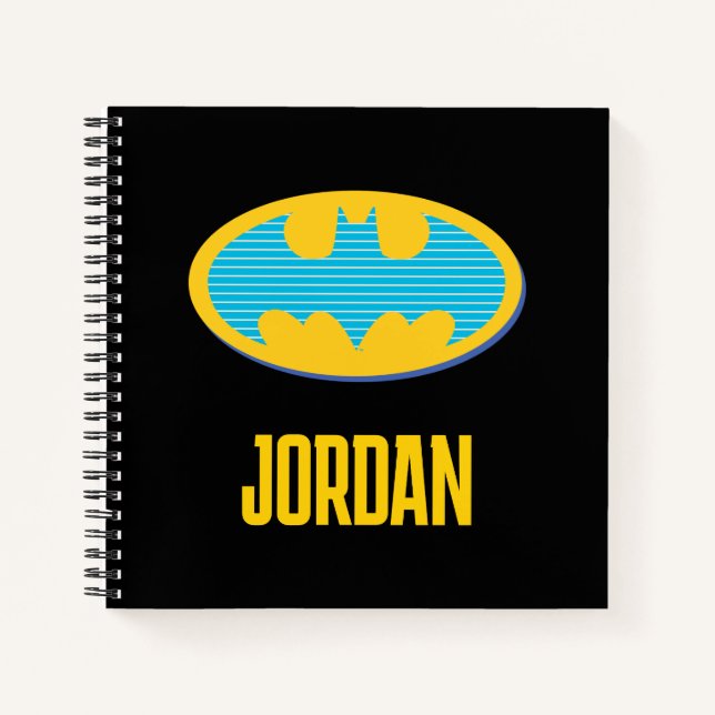 Cuaderno Batman | Símbolo de franjas cian (Anverso)