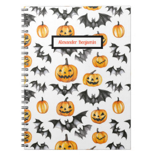 Cuaderno Bats de calabaza de Halloween