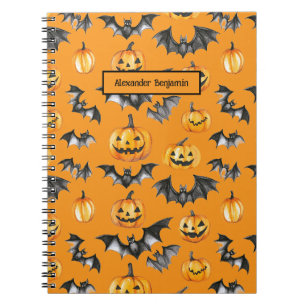 Cuaderno Bats de calabaza de Halloween
