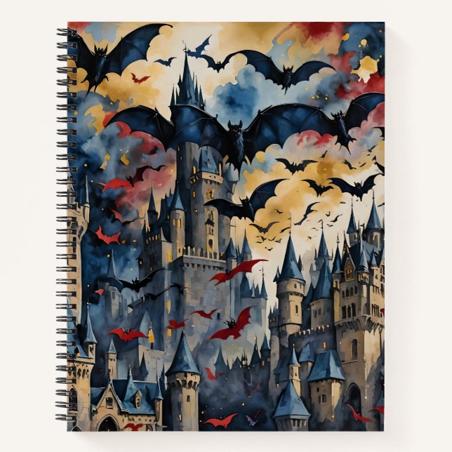 Cuaderno Bats Gouache para Halloween (Anverso)